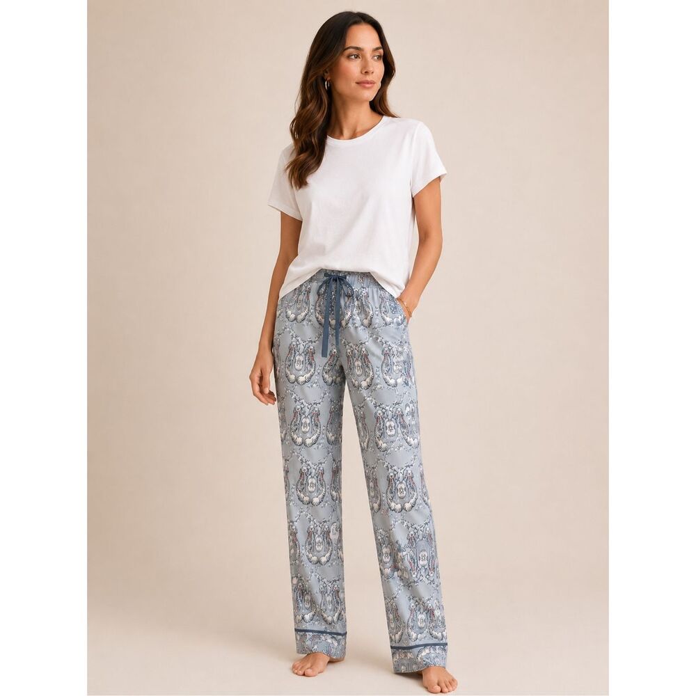NWOT Spartina 449 chinoiserie Toile Pajama Pants Blue Coastal Lounge Sleepwear X
